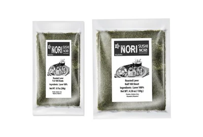 KIMNORI USA Sushi Nori 200 Sheets – Full and Half-cut size (100 full, 100 half-size)