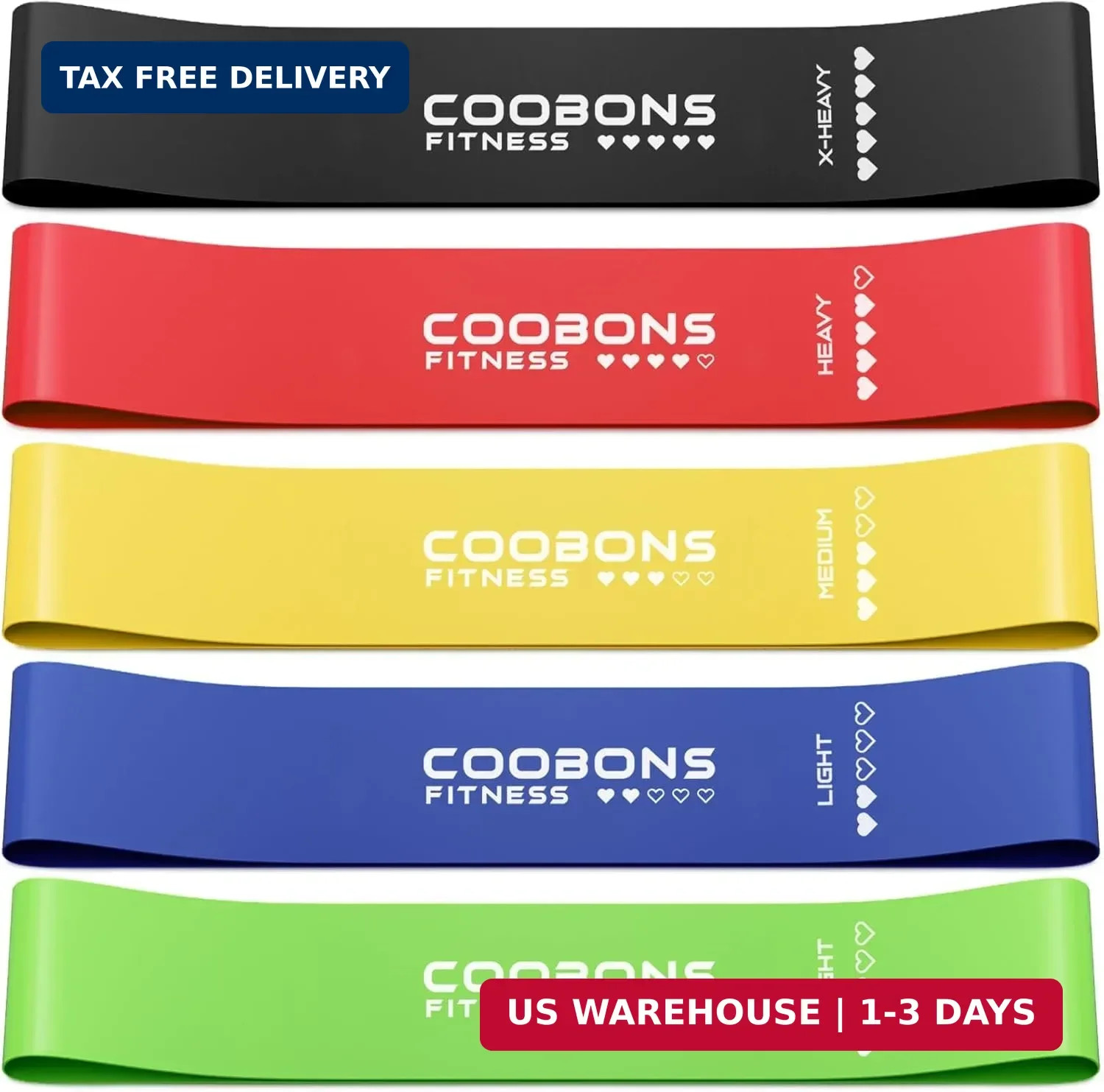 For Working Out, Exercise Bands Resistance Bands Set With 5 Res