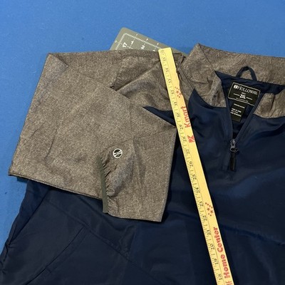Holloway Windbreaker Golf 1/4 Zip Mens XXL Navy / Gray Tech Pocket - New