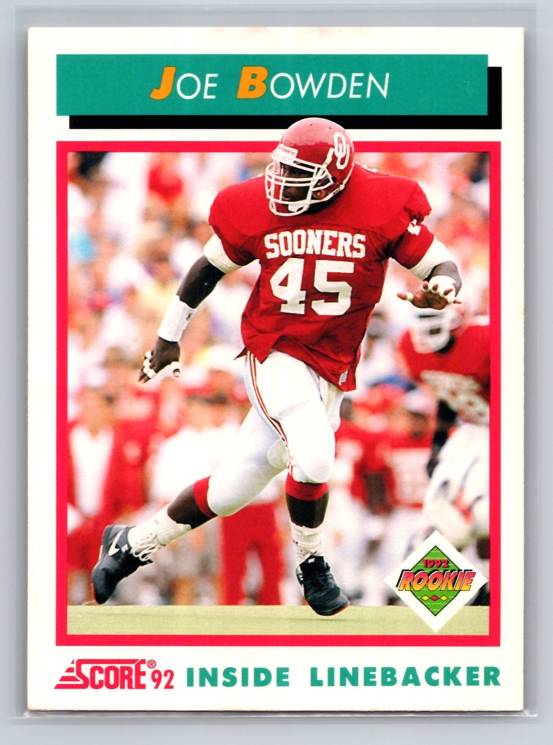 1992 Score #480 JOE BOWDEN Houston Oilers Rookie