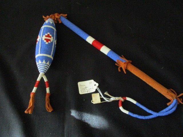 SOUIX NATIVE AMERICAN INDIAN DANCING WAND BEADED 30"