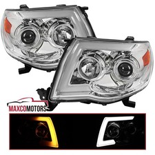 Projector Headlights Fits 2005-2011 Toyota Tacoma Sequential Led Strip Tube