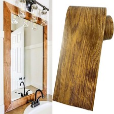 32.8Ft Brown Border Peel Stick Wood Grain Wallpaper Border Removable Waterproof