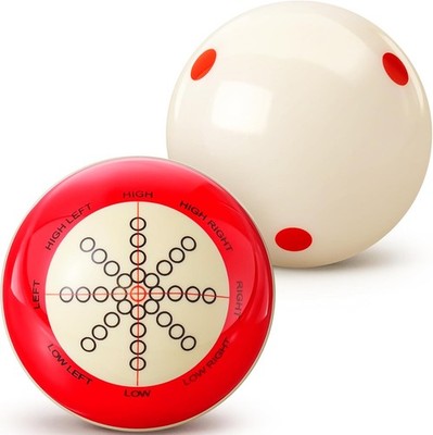 2 Pcs Billiards Cue Ball with Dots Practice Training Artifact Regulation Size