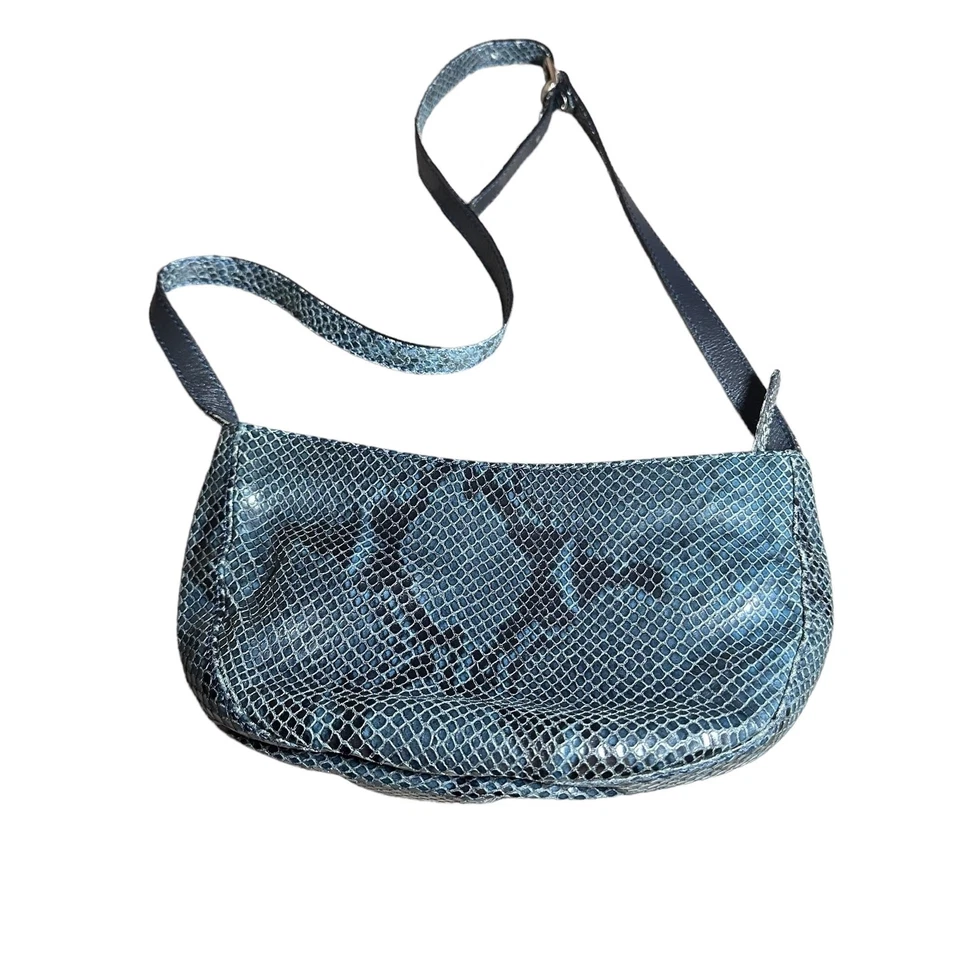 Talbots Camuflaje Negro y Azul Mini Bolso Cuero Bandolera Foto 3 de 4