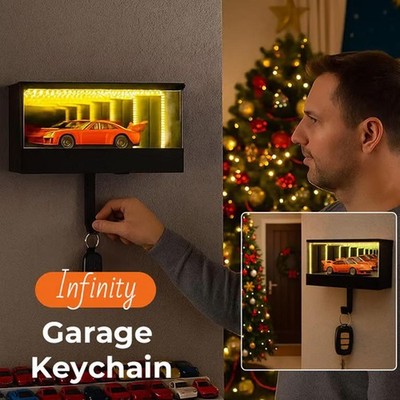 Infinity Garage Themed LED Light Up Car Keychain Xmas Gift for Car Lovers