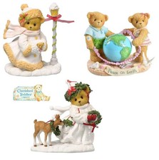 CHERISHED TEDDIES by ENESCO, HAND PAINTED, STONE RESIN, TEDDY BEAR FIGURINES