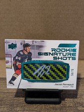 2023-24 Engrained Rookie Signature Shots Auto Green #RSS-PJ Jacob Perreault /75