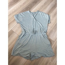 32 Degrees Cool Women's Gray Drawstring Waist Short Sleeve Romper Jumpsuit XL