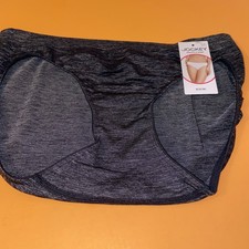NEW JOCKEY CHARCOAL GREY SMOOTH  SHINE BIKINI / SIZE 6 / MEDIUM