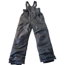 All in Motion Gray Snow Bib Pants Medium Unisex Kids Insulated Water Resistant