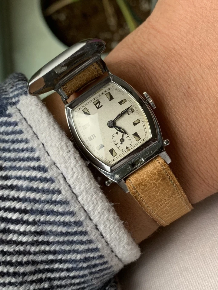 Relógio masculino vintage década de 1930 Art Deco Hunter Case - Imagem 2 de 4