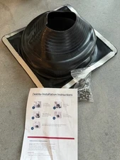 Dektite #7 Black EPDM, EZ-Seal, Metal Roof Pipe Flashing, Square Base, 6″-12″ 