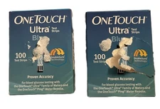 2-Onetouch Ultra blue Blood Glucose Test Strips. QTY-100 each, Expired 9/2015