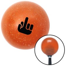 Black Middle Finger Solid Orange Metal Flake Shift Knob W M16x1.5 Insert Auto Black Middle Finger Solid Orange Metal Flake Shift Knob W M16x1.5 Insert Auto