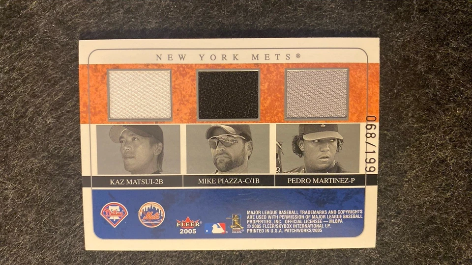 2005 Fleer Patchworks Heart Of The Team GU Jersey 68/199 NY Mets Phila Phillies - Image 2 of 2