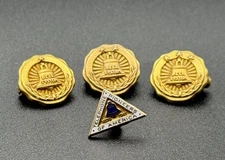 Bell System 10K Gold 1 2 3 Star Pins Lot Leavens 1/20 GF + Telephone Pioneers