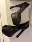Saint Laurent Paris Women’s Black Suede Platform Peep Toe Stiletto 10 — photo 6