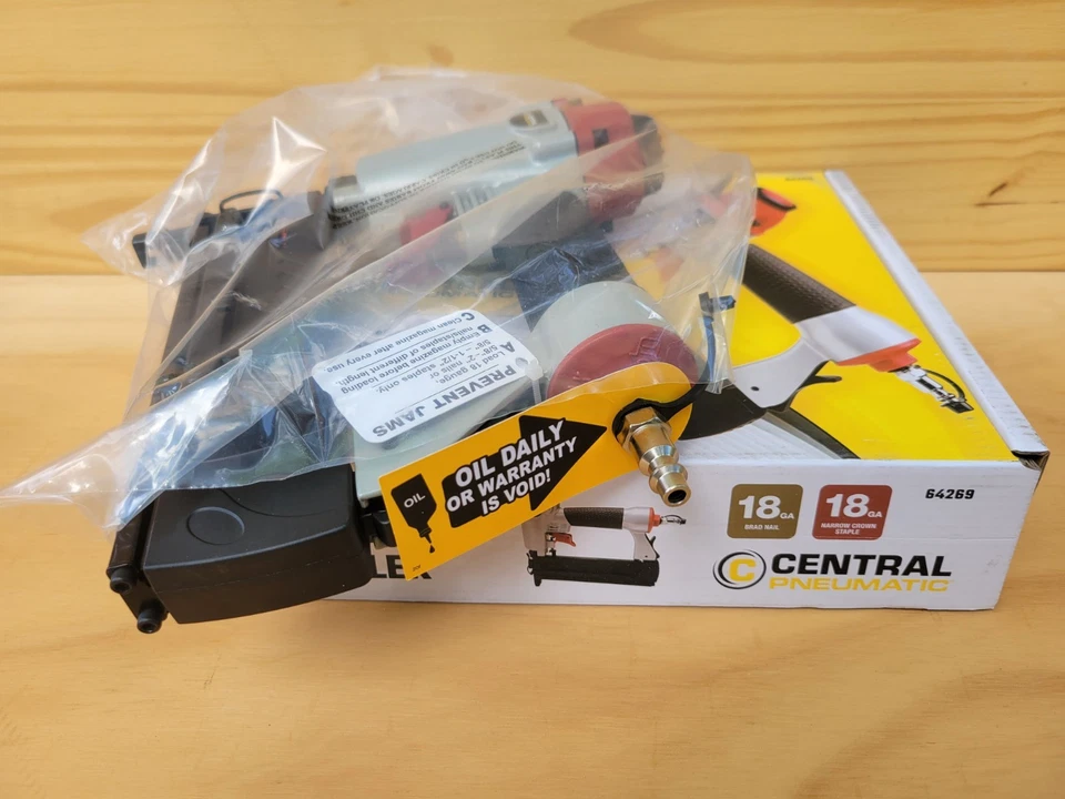 Clavadora/grapadora de aire calibre 18 2 en 1, pistola de clavos neumática central 18G grapadora aérea 18G Foto 4 de 4