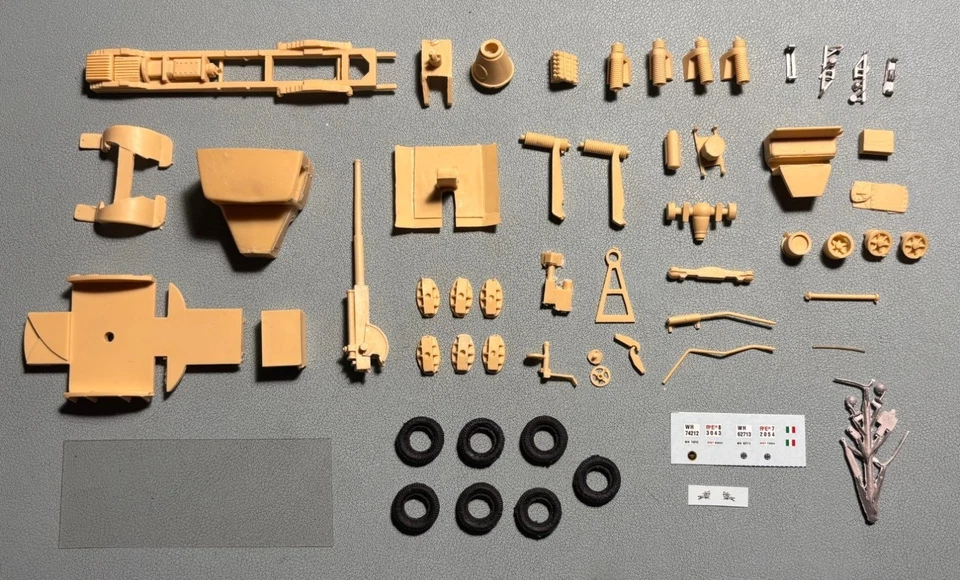 DOC MODELS DM72313 - LANCIA 3RO MILITARE CON CANNONE 90/53 - 1/72 RESIN KIT - Immagine 3 di 4