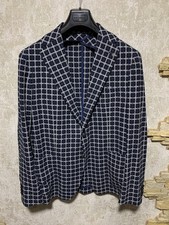 Tagliatore Exclusive Garment Checked Blue Blazer Jacket Sport Coat Size Tag 52R