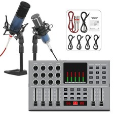 Complete Studio Recording Kit Mixer Condenser Microphone Music Podcast Earphone