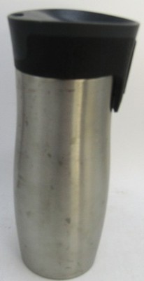 Contigo Silver Stainless Steel Travel Mug with Black Lid.