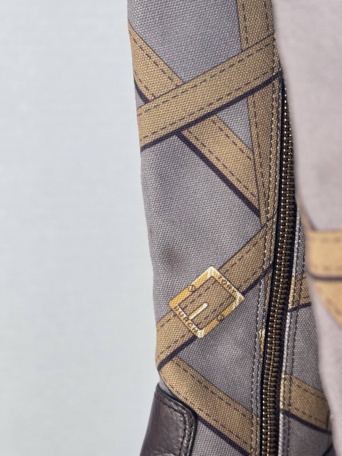 Tory Burch Felix Leather Canvas Tall Zip Equestrian Riding Boot Women’s Size 5 thumbnail 6