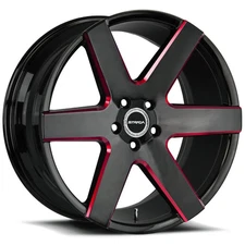 Strada S60 Coda 20x8.5 5x112 +35mm Black/Red Wheel Rim 20" Inch
