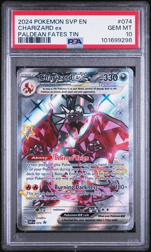 Charizard EX 074/091 Paldean Fates Tin Svp En-sv Black Star Promo Pokemon PSA 10