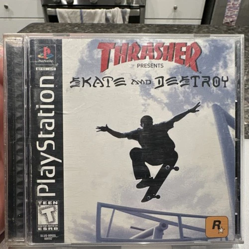 Thrasher: Skate and Destroy ps1 Sony PlayStation 1 Rockstar Skateboarding Man…