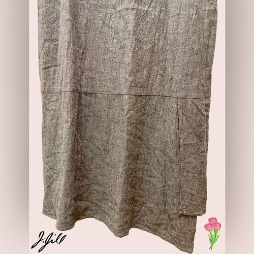 Pure Jill Linen Womens Sleeveless Midi Dress Size L Gray - Picture 5 of 13