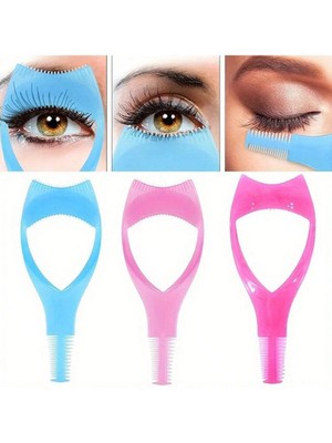Wimpernbürste Lockenwickler Mascara Schutz 3 in 1 Applikator Werkzeug Schablone Schild Anleitung