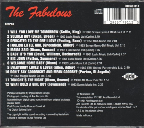 Shirelles Fabulous CD UK Ace 1991 CDFAB011 - Bild 2 von 3