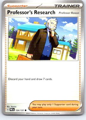 Professor's Research [Professor Rowan] 124/131 Prismatic Evolutions Pokemon NM