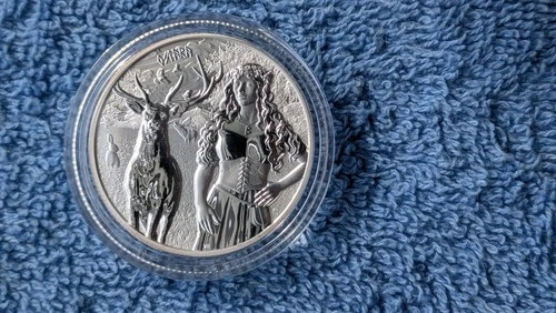 2023-Germania Valkyries Ostara BU-1 oz Silver Coin .999 CoA Capsule