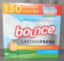 Bounce Mega Dryer Sheet Lasting Fresh Outdoor Fresh & Clean 130 Sheets Laundry