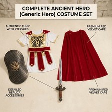 Kids Roman Soldier Costume Ancient Warrior Outfit Halloween Gladiator Set