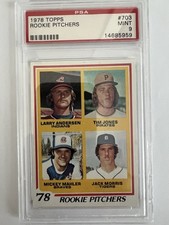 Topps 1978 #703 Rookie Pitchers Jack Morris Andersen Mahler Jones PSA 9
