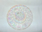 Vintage 50s Iridescent Clear Carnival Federal Glass Egg Plate Georgetown 10.75"