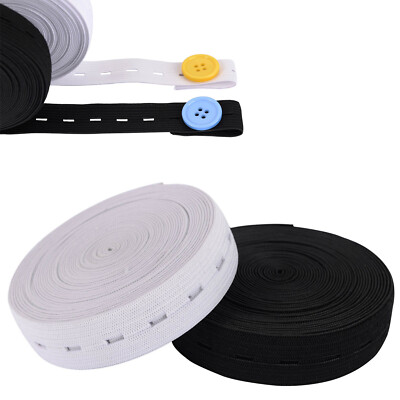 1mm-100mm Flachgummi mit Knopflöchern Dehnbar Elastisch Knopfloch