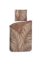 Heckett & Lane Satin BettwäSche 135X200 Selin Terra PalmenbläTter Beige Wende