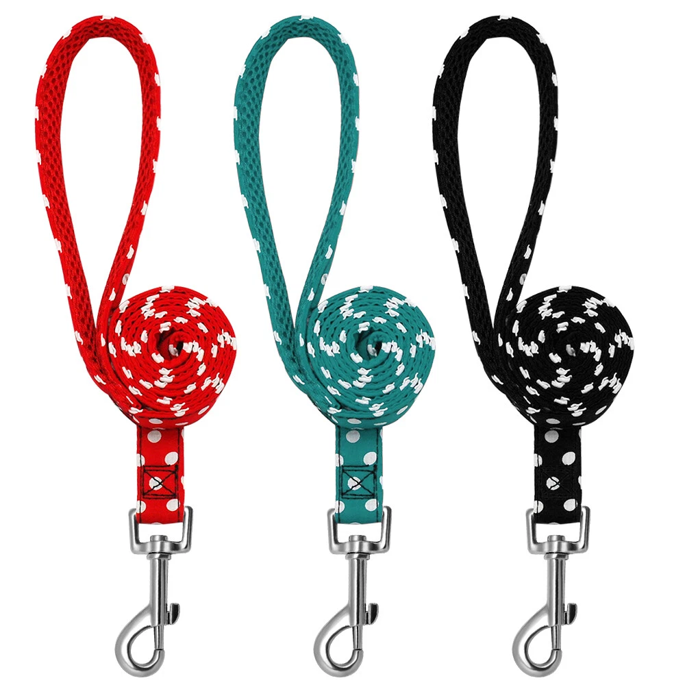 4ft Strong Nylon Dog Leash Mesh Handle Dot Print Rope Pet Training