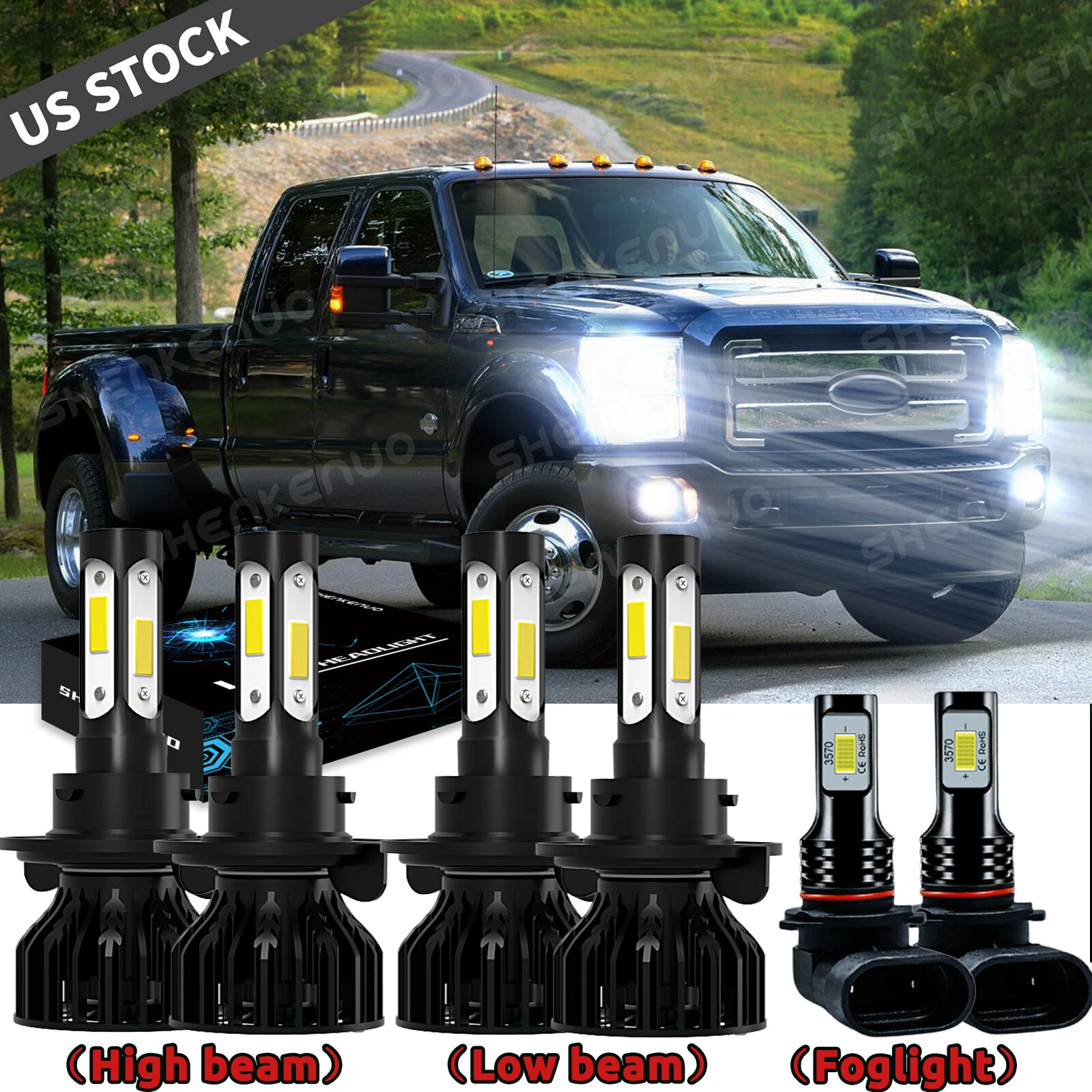 LED Headlight Hi/Low Beam+Foglight Bulbs For 2011-2016 2017 Ford F250 Super Duty
Opens in a new wind