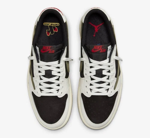 Jordan 1 Retro Low OG x Travis Scott Olive Men's DZ4137-106 - Imagen 4 de 6