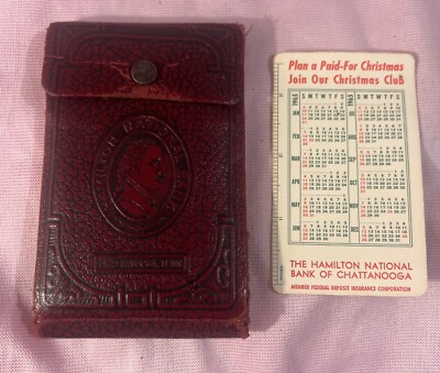 Vtg 1960s Hamilton National Bank Embossed Leather Card ID Wallet Chattanooga Tn.