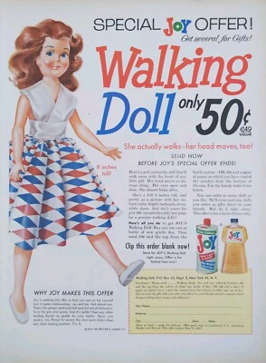 1957 Special Offer Joy Walking Doll Print Ad, Only 50 Cents