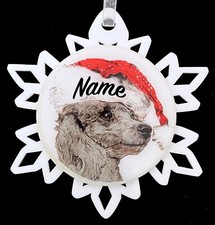 Santa Poodle Dog Breed Personalized Christmas Ornament