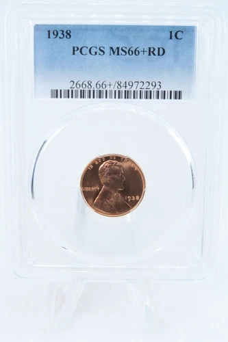 1938-P PCGS MS66+RD Lincoln Wheat Cent Business Strike 1C
