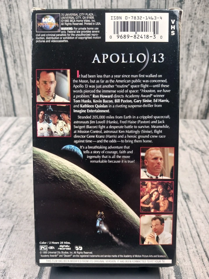 Apollo 13 (VHS, 1995, Universal) Tom Hanks - Pre-Owned, Good Condition  - Image 2 of 2